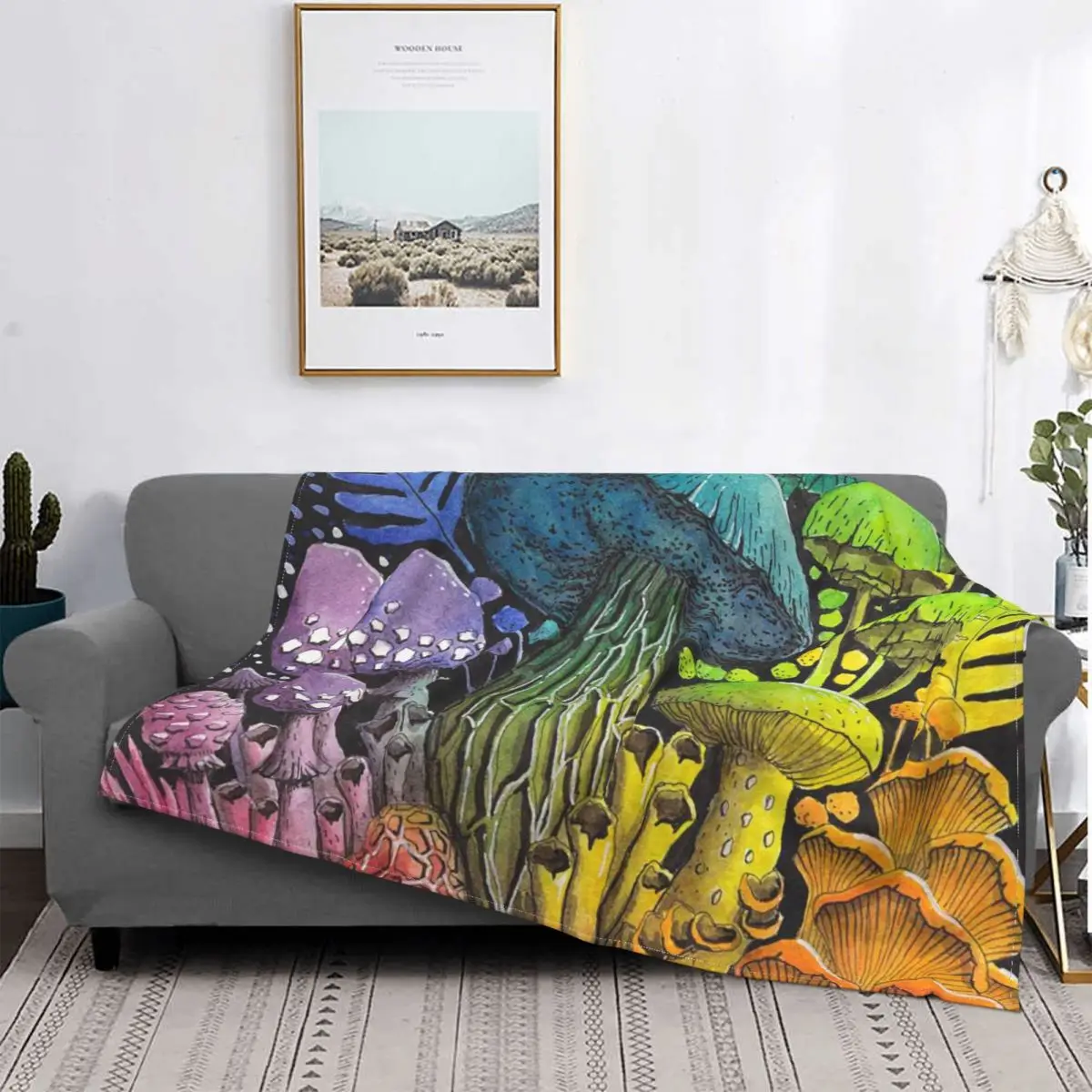 

Nordic Psychedelic Blanket Four Seasons Stitch Warm Portable Coral Fleece Throw Blankets For Adult Bed Office