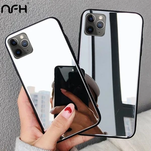 Зеркальный чехол для iPhone 13, 12Mini, 11 Pro, X, XR, Xs Max, 6S, 7, 8 Plus, SE2, из ТПУ