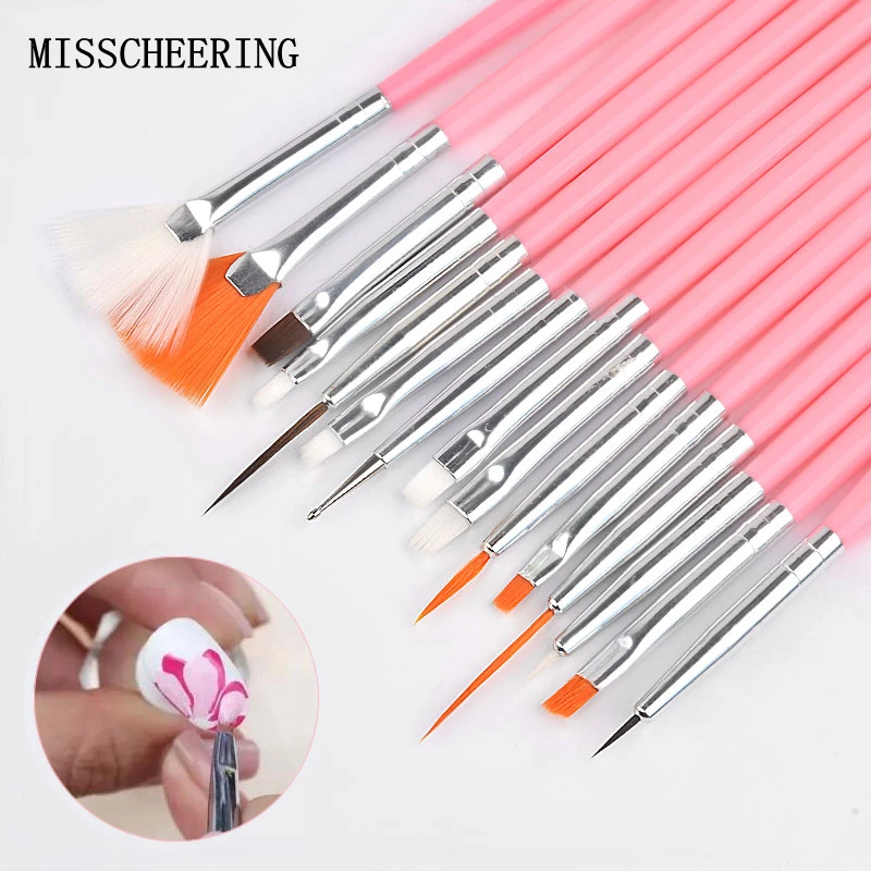 

15 pcs Professional Nail Art Brush Set Line Drawing Painting Pen UV Gel Polish Designs Acrylic Perfect Manicure Books On Tools