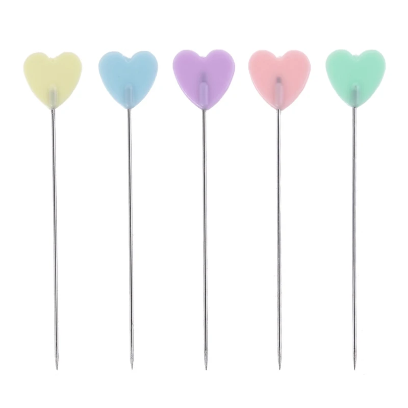 

200pcs Heart Dressmaker Pins Needles Jewelry Making Tools Beading Pin DIY Quilting Sewing Accessories