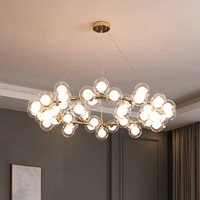 nordic designer living room led chandelier modern creative chandelier glass ball restaurant iron chandelier