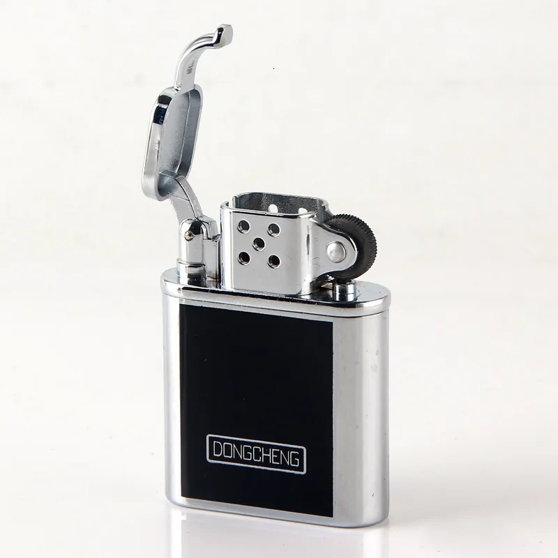 Металлический старомодный шлифовальный круг пламенная Зажигалка гаджеты для