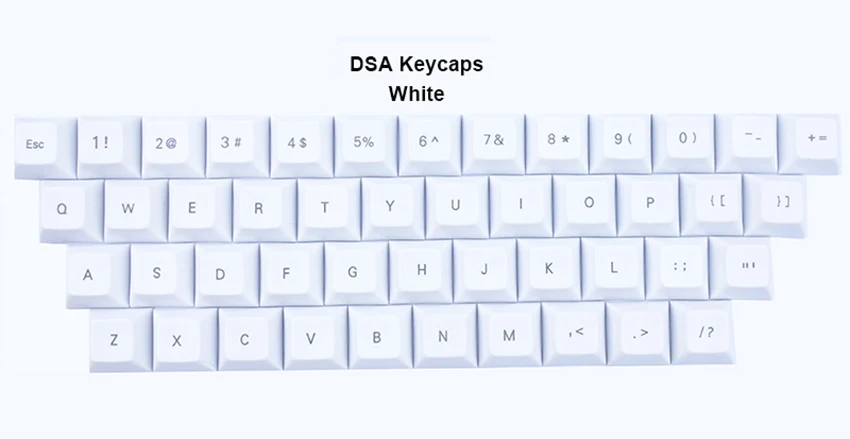46 шт. колпачки для клавиш 1u DSA материал PBT лазерная гравировка верхняя печать или