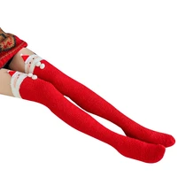 christmas socks wholesale warm winter socks cartoon knee high cozy socks for women