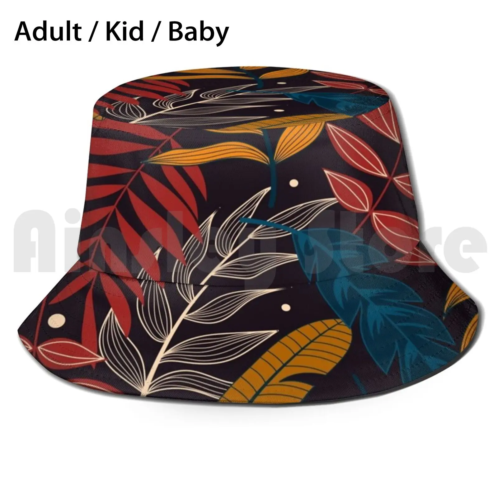 

Beautiful Tropical Leaves Pattern Sun Hat Foldable UV Protection Paisley Pattern Paisley Pattern Seamless Lace