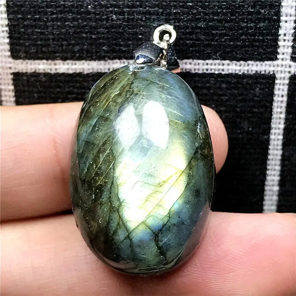 

Ожерелье с подвеской натуральный Лабрадорит ювелирные изделия для женщин мужчин светильник свет кристалл 29x20x13 мм бусины Искусственный дра...