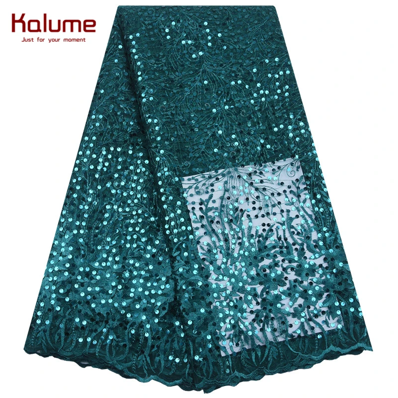 Африканская кружевная ткань Kalume с блестками Чистая Белая французская сетчатая