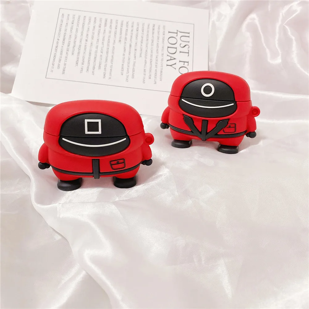 Чехол для наушников Airpods с 3d-рисунком кальмара силиконовый мягкий чехол брелоком