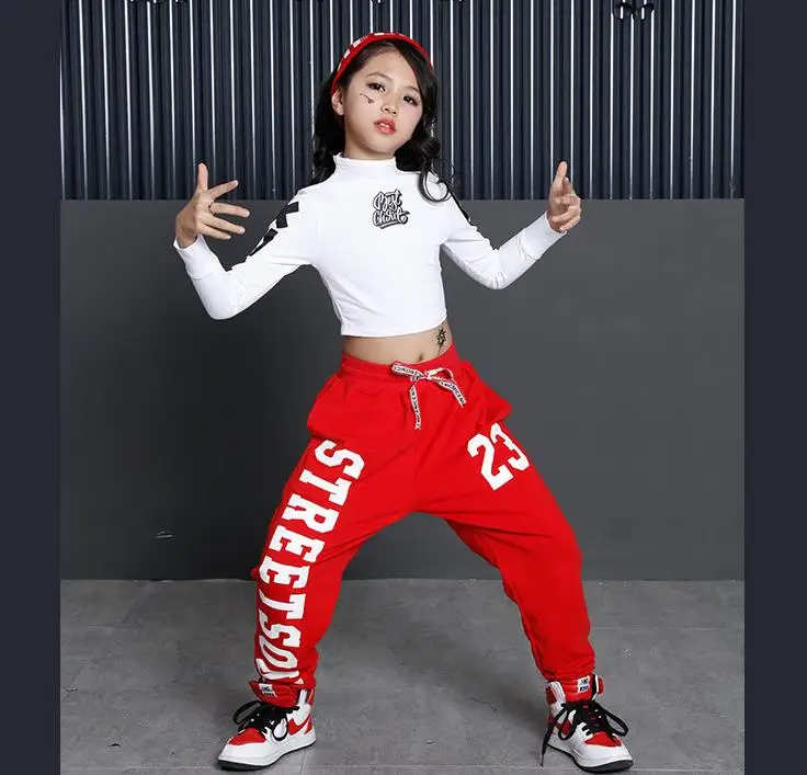 Детские танцевальные костюмы в стиле хип хоп спортивный костюм с длинным рукавом