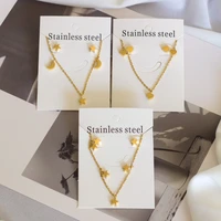 jewelry sets for woman wedding party jewelry valentines day star moon heart stainless steel necklace earring gift wholesale
