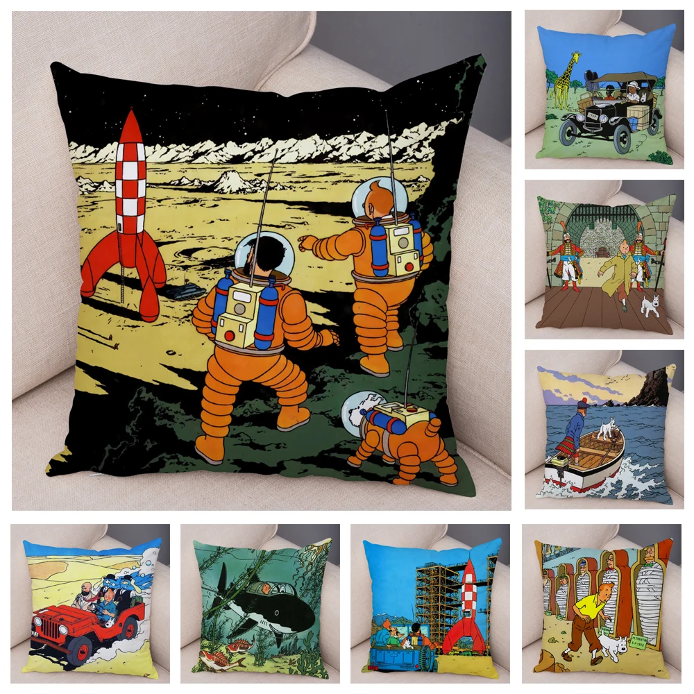 

Мультяшный чехол для подушки с рисунком мопса для детской комнаты, домашний автомобильный диван, Декор, милая собака, животное, чехол для по...