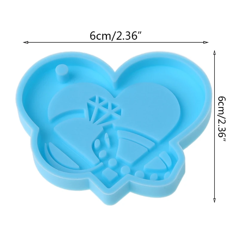 

Epoxy Resin Mold Love Heart Keychain Casting Silicone Mould DIY Crafts Plaster Soap Jewelry Pendant Making Tool