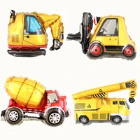new construction vehicle aluminum foil balloon crane mixer truck forklift children birthday party decoration inflatable toy gift