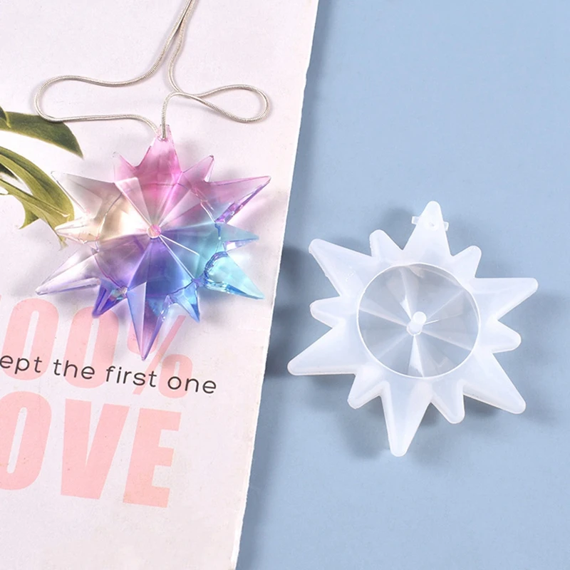 

Diy Crystal Epoxy Mold High Mirror Snowflake Pendant Jewelry Silicone Mold