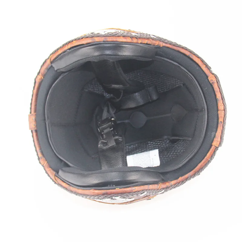 Классический кожаный шлем ручной работы всесезонный в стиле ретро на батарейках