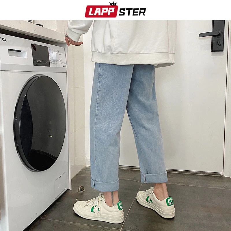 Джинсы LAPPSTER мужские с завышенной талией винтажные брюки султанки в стиле K POP