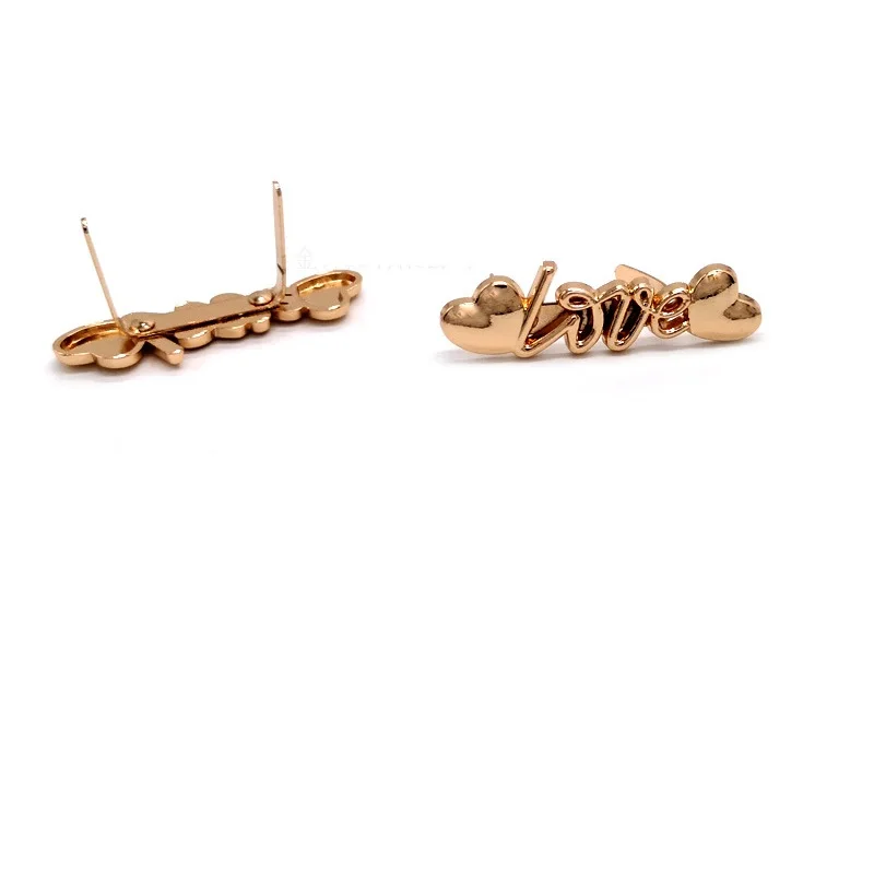 

Оптовая продажа, 10 шт./лот, застежка с логотипом Love, Золотая обувь, кошелек, сумка, украшение для одежды, металлический логотип, свадьба, беспл...