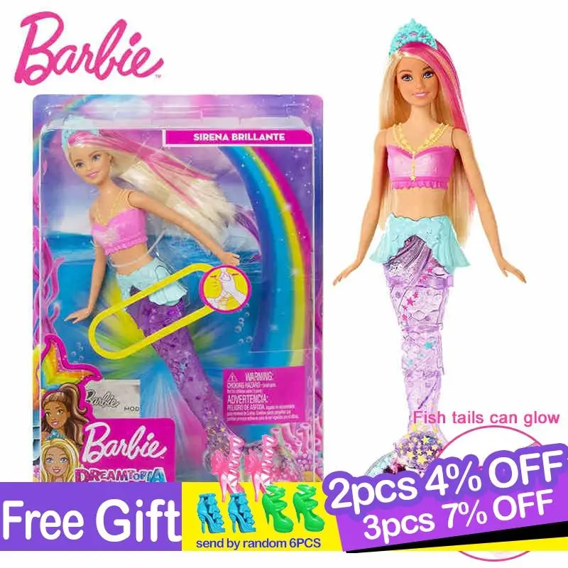 Оригинальные фирменные аксессуары для русалки с радужными огнями кукла русалка