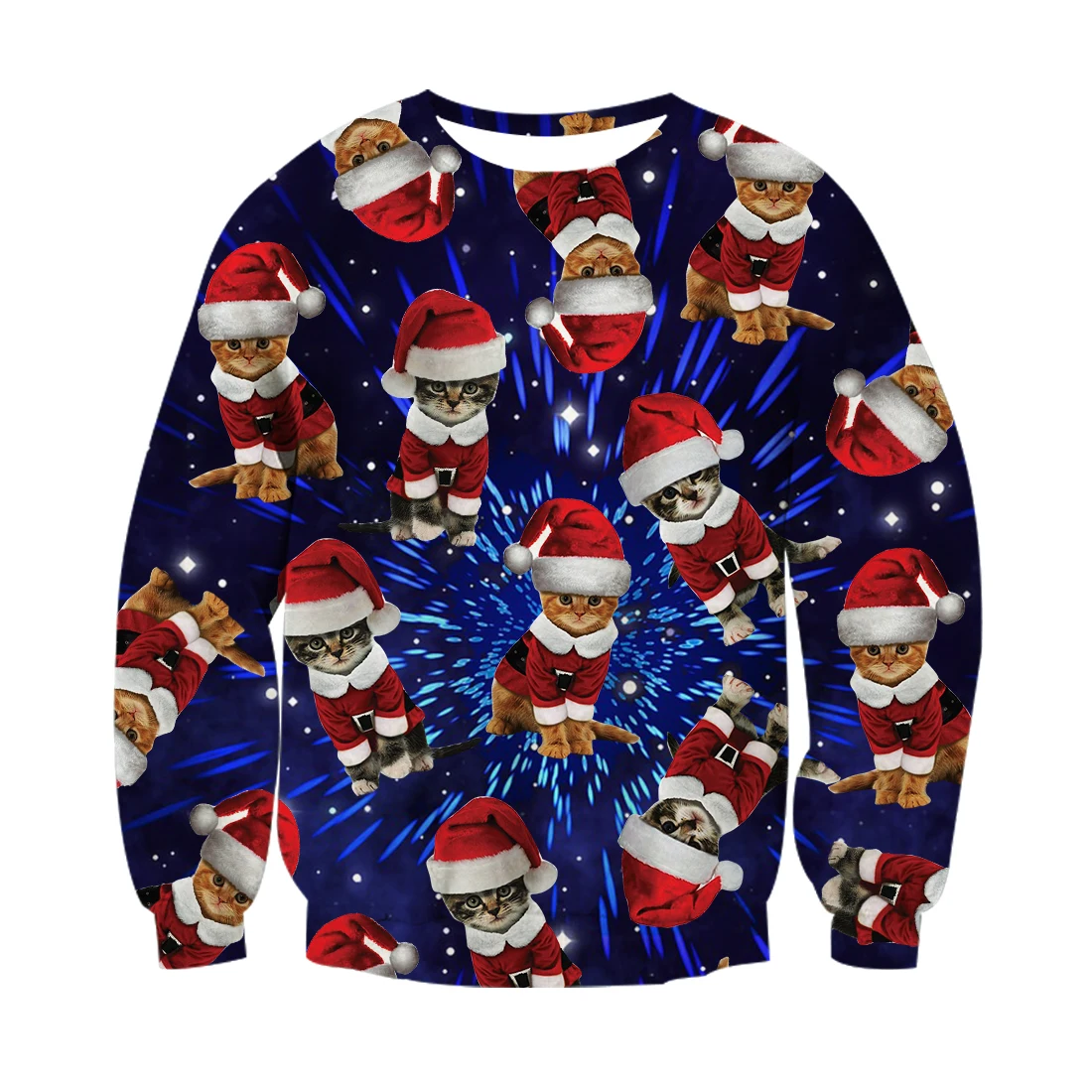 

Christmas Sweater Men Women 3D Christmas Cat Print Ugly Sweatshirt Jumpers Tops 2022 Autumn Winter Holiday Party Xmas Sweatshirt
