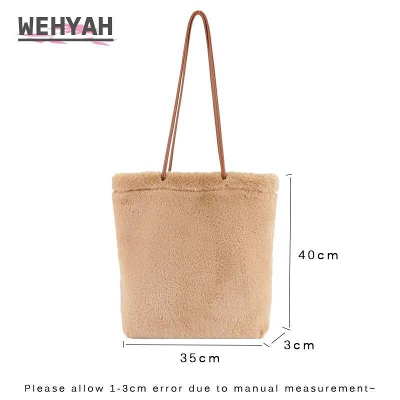 Wahyah зимняя сумка из искусственного меха ручная для женщин сумки однотонный
