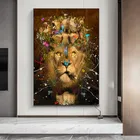 Постеры и принты на холсте, изображение льва и курения, картины на дикой природе слон, носорог, домашний декор, граффити, Настенные рисунки с животными