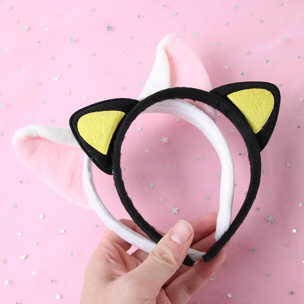 Для женщин милый кот котенок уши металлической повязка на голову Косплэй