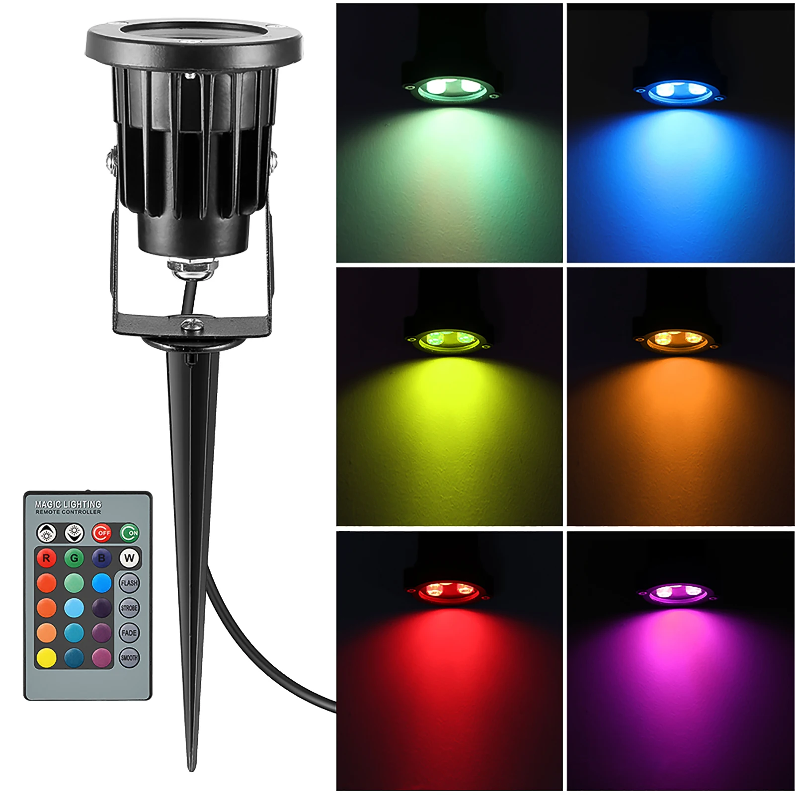 

RGB Garden Lamp Outdoor AC 85-265V LED Lawn Lights Waterproof Spike Bulb 6W 8W 12W Landscape IP65 Path Spot Lighting LED
