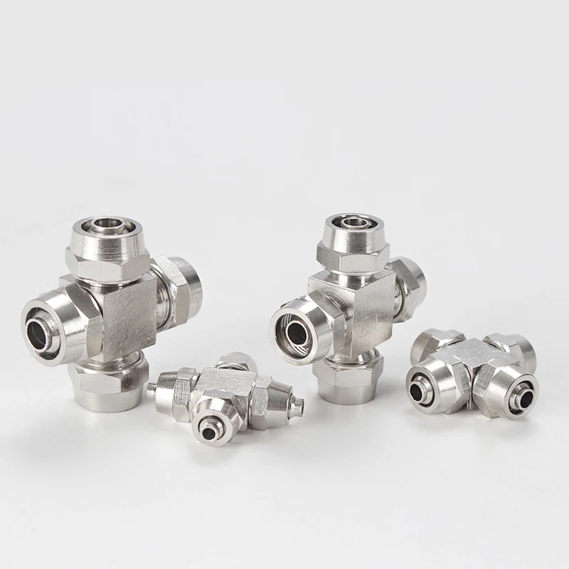 PZA Медь покрытием Никель Пневматический разъем воздух быстро для шланг трубка OD 4