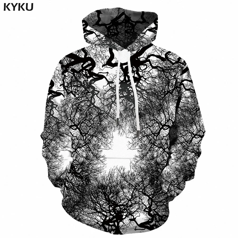 

Men 3d Terror Print 3d Hoodie Casual Anime Psychedelic Black White
