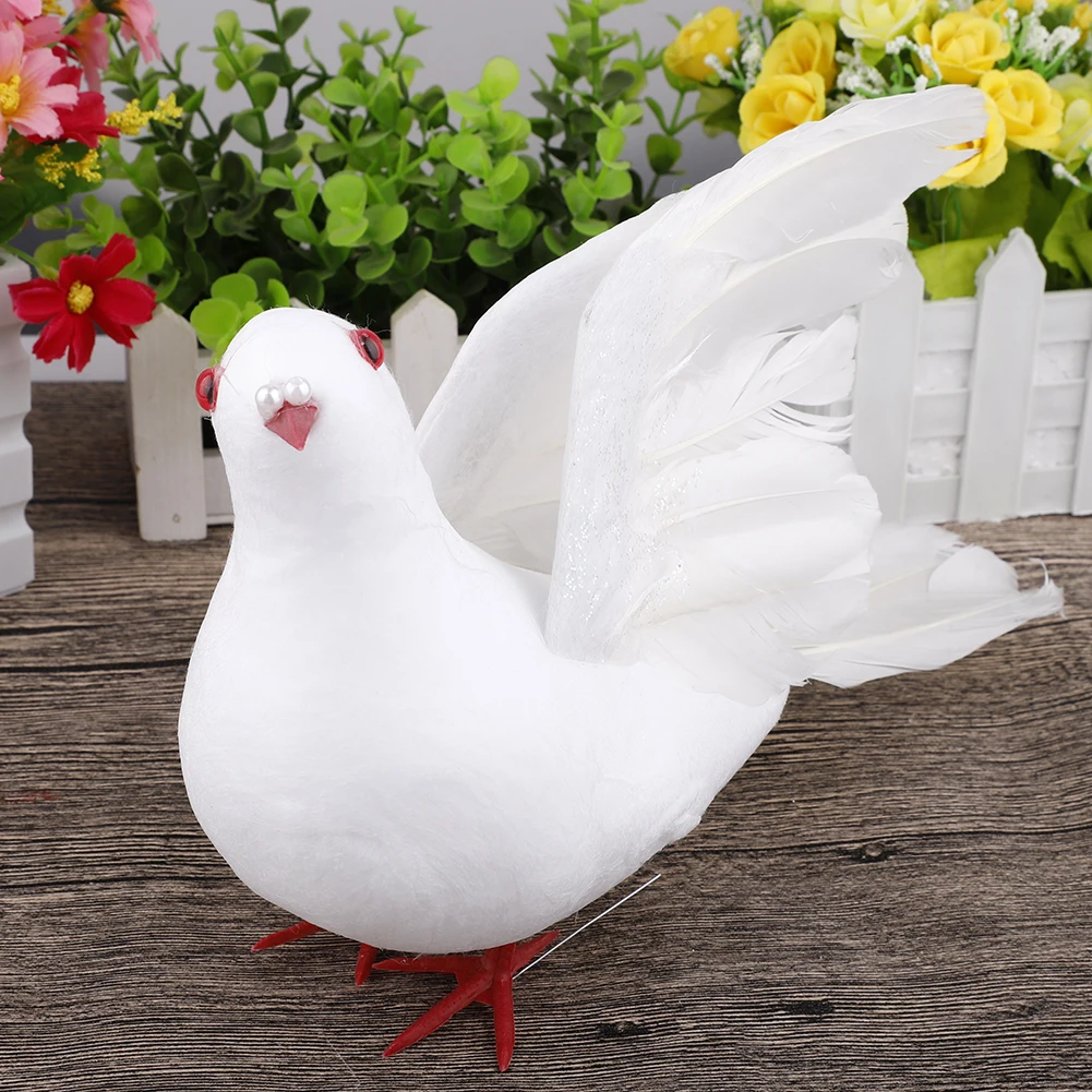 Декоративное искусственное пенопластовое перо белая голубь птица свадебное