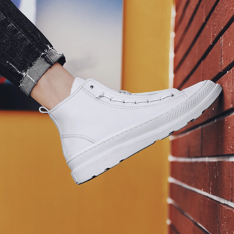 Мужская кожаная обувь модные высокие мужские ботинки роскошные Брендовые