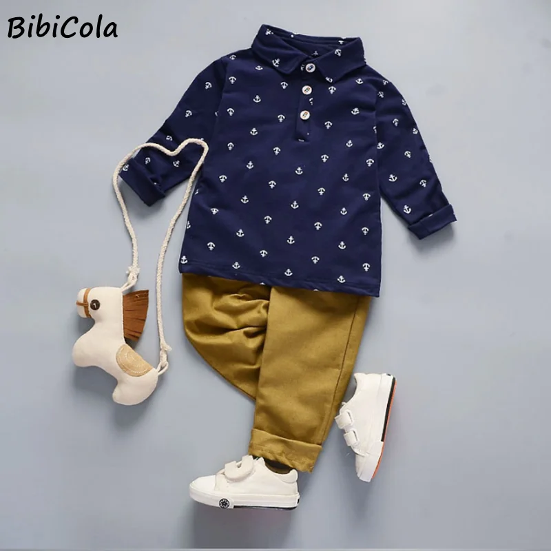 BibiCola Children Boys clothing sets spring autumn tracksuit suit kids boys casual tops t-shirts+pant baby for outfits |