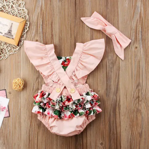 Боди принцессы с цветочным рисунком для маленьких девочек хлопковый пляжный