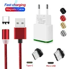Магнитный Micro USB C кабель для huawei p smart Z Nova 5T mate 30 Pro Быстрая зарядка USB магнит зарядное устройство 2 порта зарядное устройство для телефона 2.1A