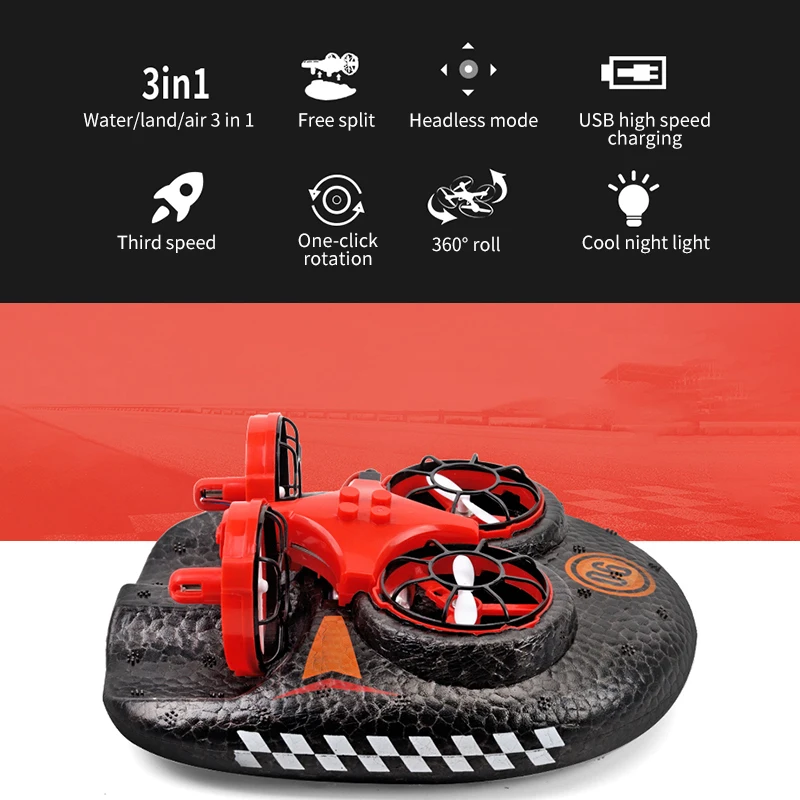 3 в 1 EPP Летающая воздушная лодка режим вождения на земле съемный Радиоуправляемый