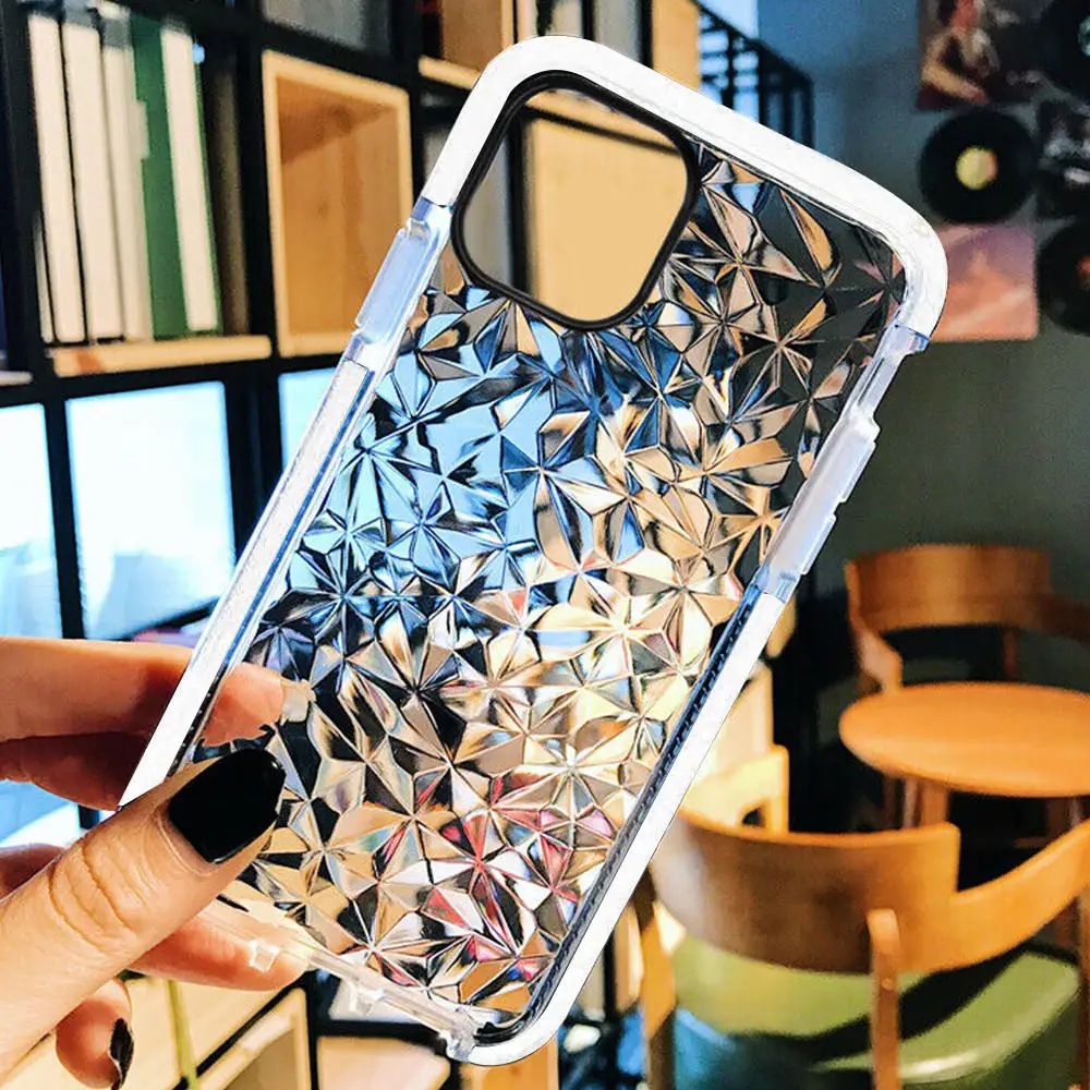 Clear Silicon Case for IPhone SE 2020 11 Pro Max Xs X Xr Diamond Design Slim Shockproof Soft Cover 8 7 Plus 6 6s 5 5s |
