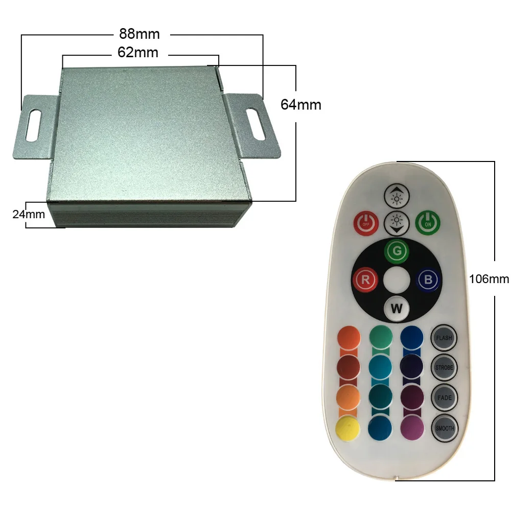 ИК-контроллер RGB DC12V 24V Макс нагрузка 432 Вт светодиодный Бильярдный Светильник
