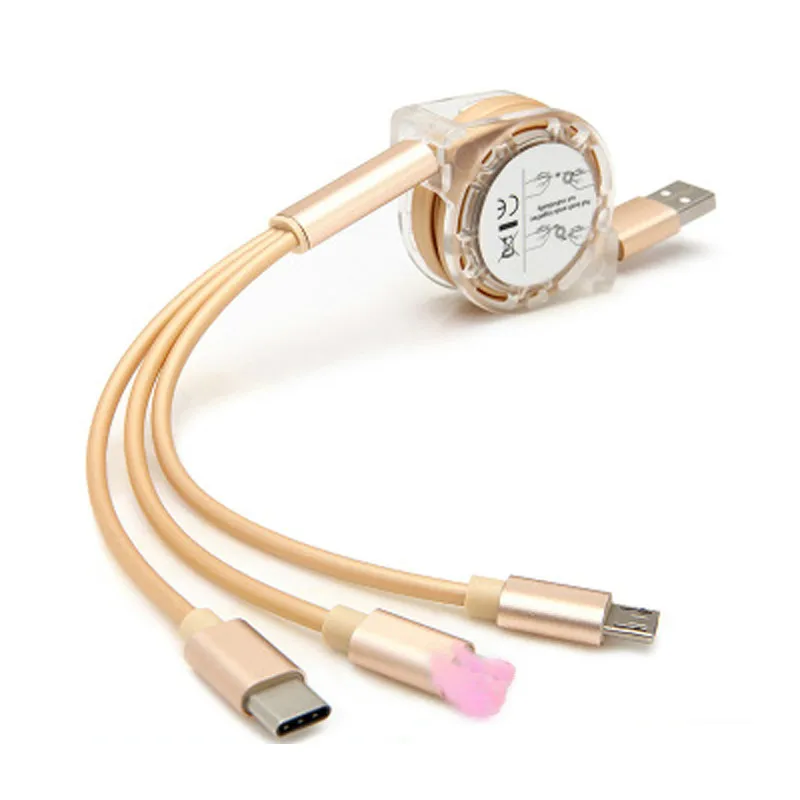 Многофункциональный телескопический кабель для передачи данных One drag three