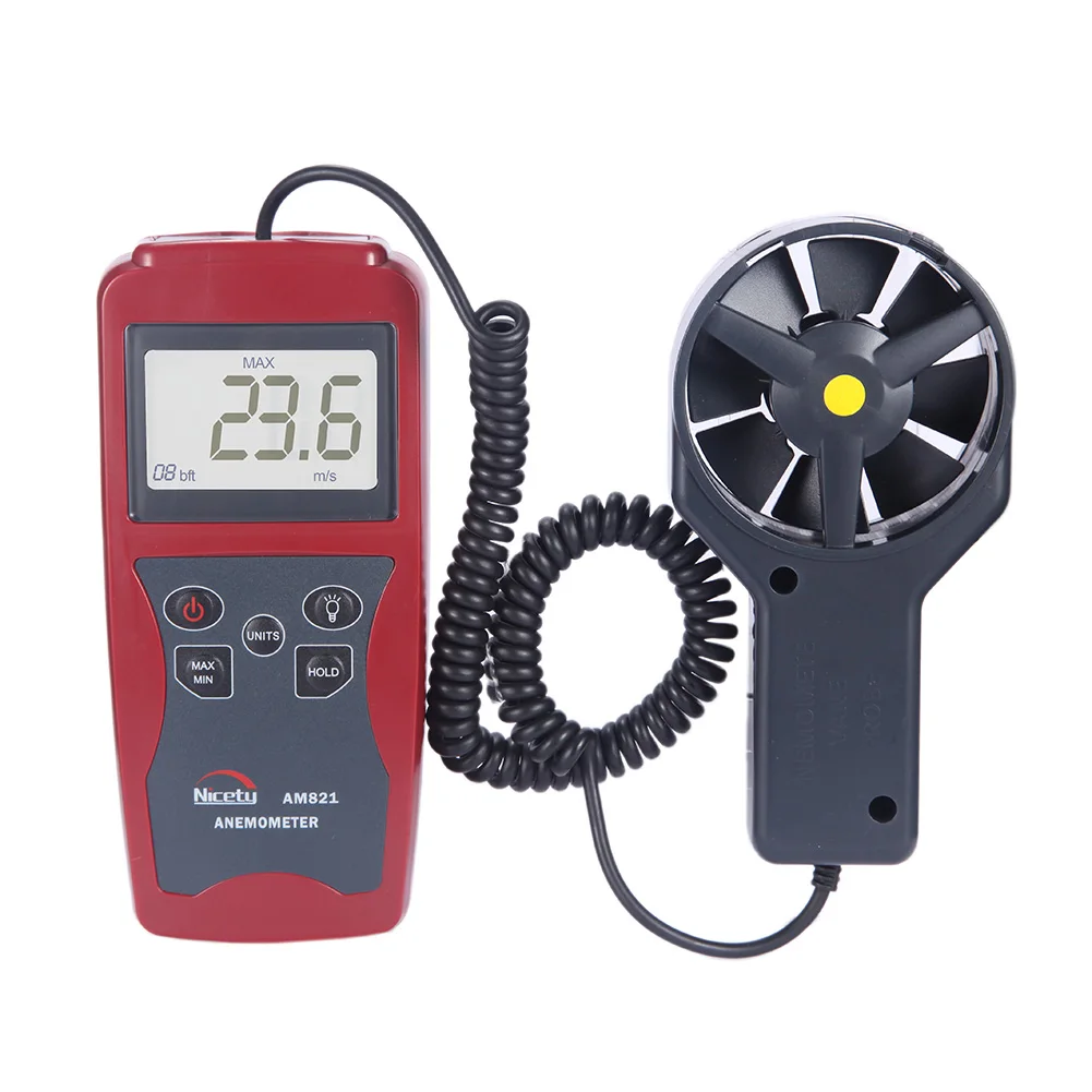 Ручной цифровой профессиональный Анемометр Nicetymeter AM821 с ЖК дисплеем измеритель
