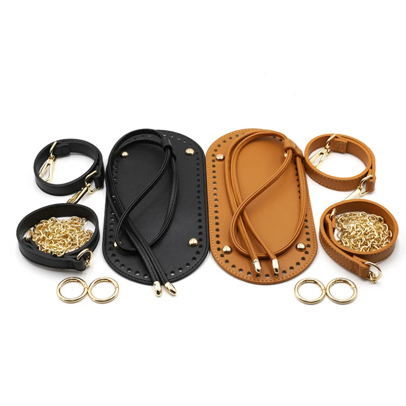 

Рюкзак ручной работы «сделай сам», аксессуары для сумок, ремешок для кожаной сумки, пучки со шнурком снизу, плетеная крючком сумка, 1 комплек...