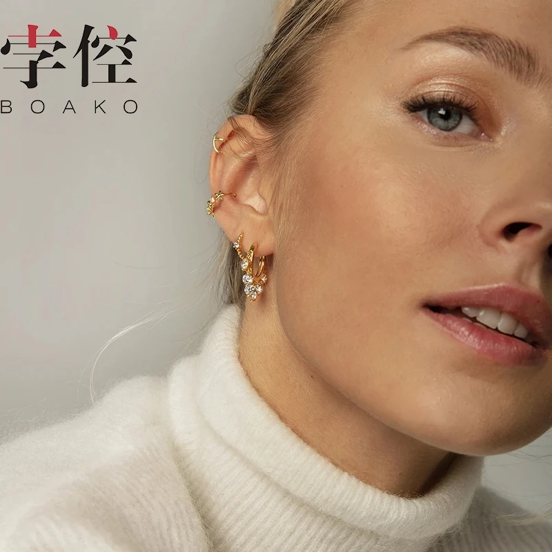 Женские серьги из серебра 100% пробы с крестом звездой Луной | Украшения и