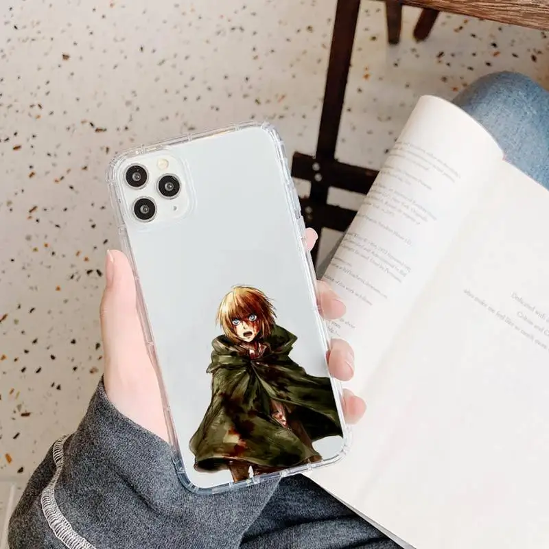 

Armin Arlert Attack on Titan anime Phone Case Transparent soft For iphone 5 5s 5c se 6 6s 7 8 11 12 plus mini x xs xr pro max