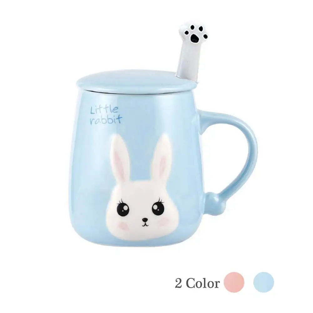 Новинка термостойкая кружка с милым Кроликом мультяшная крышкой ложка для