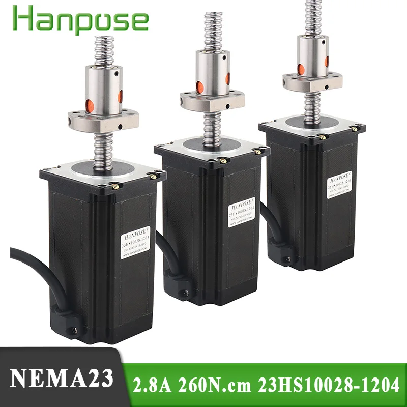 

3 шт. 23HS10028-SFU1204 Nema23 шаговый двигатель 260N. См 2.8A Nema 23 шарикового винта двигателя 200 мм для 3D принтер винта шарика высокой скорости