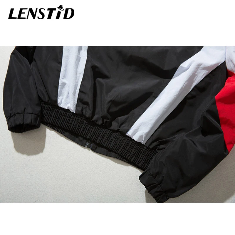 LENSTID 2019 Осень Хип Хоп мужские геометрические Лоскутные винтажные ветровки