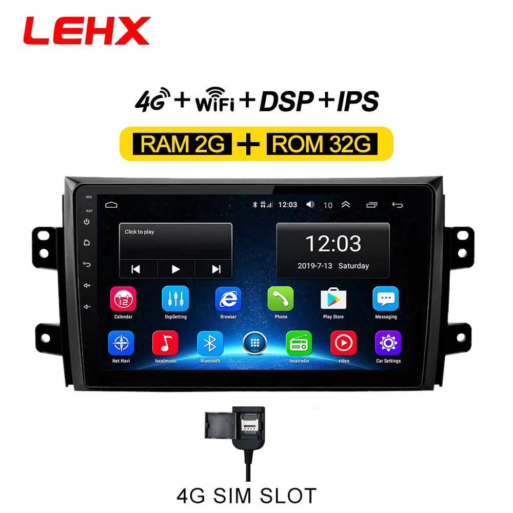LE-SX4-32G-4G LEHX 2.5D ips экран Автомобильный Радио плеер для Suzuki SX4 2006 2007 2008-2011 2012 2Din Android 8,1 Мультимедиа gps навигационный плеер - Цвет: LE-SX4-32G-4G