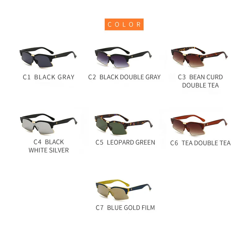 

Emosnia 2021 New Cool Semi-Rimless Sunglasses Women Men Retro Vintage Square Sun Glasses Oversize Top Quality Polarizing Glasses