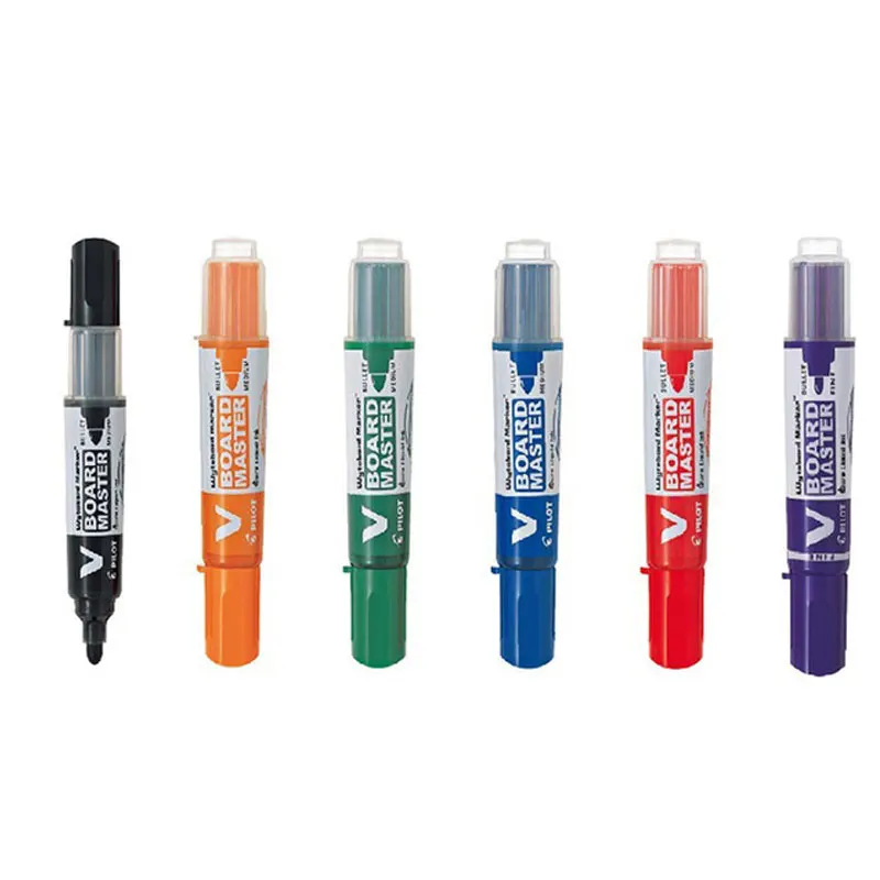 6colors Pens Pilot WBMAVBM V доска мастер Средний пуля круглый носок белая доска маркер черный/синий/красный/оранжевый/зеленый/фиолетовый заправка чернил P-WMRF8 - Цвет: 6colors Pens