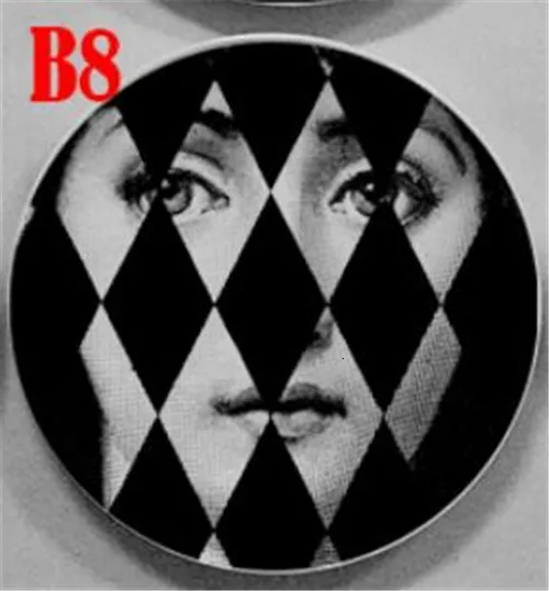 Fornasetti тарелка, подвесное блюдо, итальянский дизайн, декоративная подвесная тарелка для дома, европейский стиль, фруктовые тарелки Fornasetti блюдо - Цвет: 8