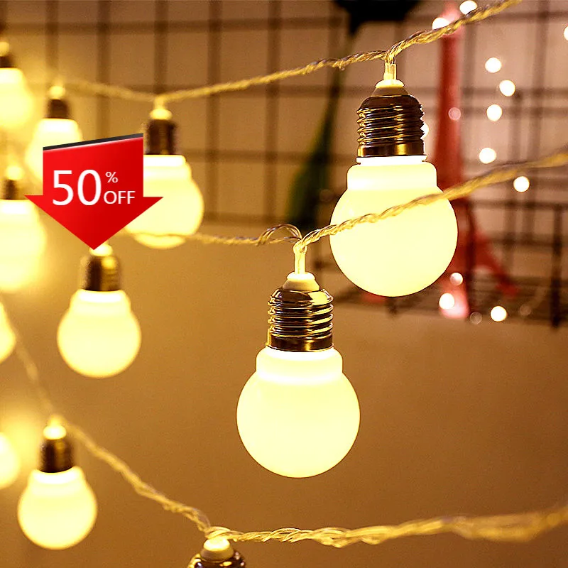 

10 LED string light Outdoor Waterproof Fairy Lights Garland Big Bulbs Garden Patio Wedding Christmas Decoration Lighting